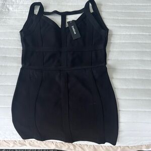 Bebe Black Bodycon Mini Dress Spaghetti Strap